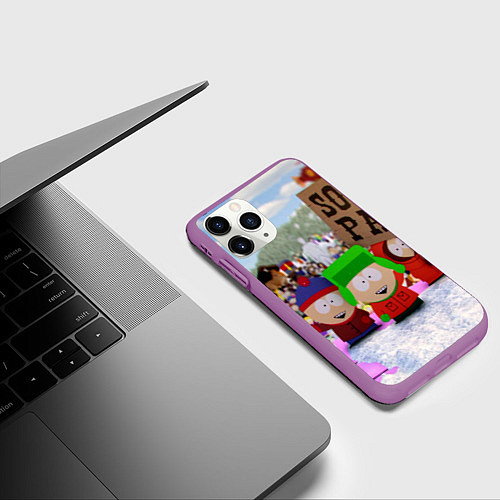 Чехол iPhone 11 Pro матовый Южный Парк South Park / 3D-Фиолетовый – фото 3