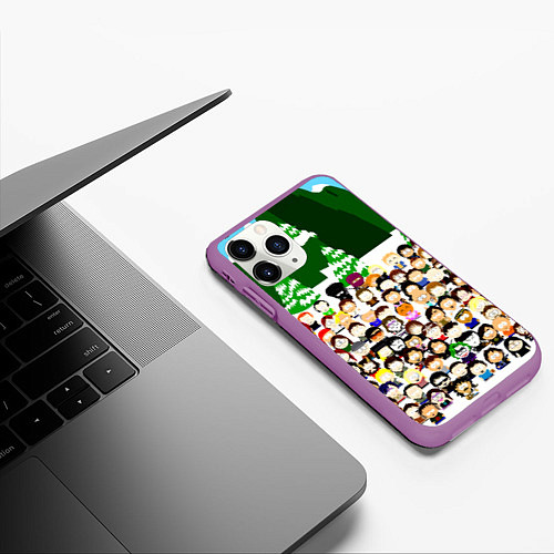 Чехол iPhone 11 Pro матовый Южный Парк South Park / 3D-Фиолетовый – фото 3