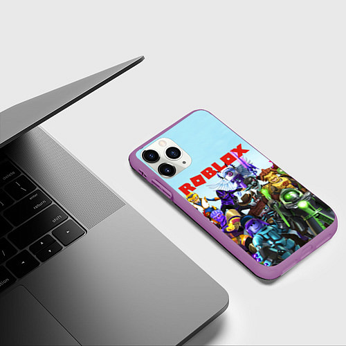 Чехол iPhone 11 Pro матовый ROBLOX / 3D-Фиолетовый – фото 3