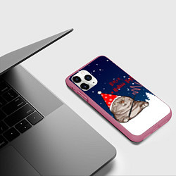 Чехол iPhone 11 Pro матовый Вжух и Новый Год, цвет: 3D-малиновый — фото 2