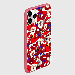 Чехол iPhone 11 Pro матовый Дед Санта, цвет: 3D-малиновый — фото 2