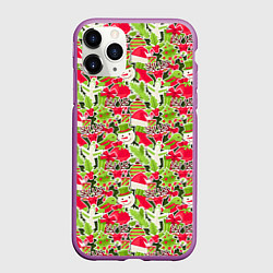 Чехол iPhone 11 Pro матовый С Новым Годом!, цвет: 3D-фиолетовый