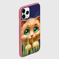 Чехол iPhone 11 Pro матовый Зелёная трава, цвет: 3D-малиновый — фото 2