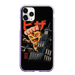 Чехол iPhone 11 Pro матовый Pizza Kong, цвет: 3D-светло-сиреневый