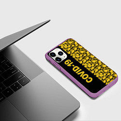 Чехол iPhone 11 Pro матовый COVID-19, цвет: 3D-фиолетовый — фото 2