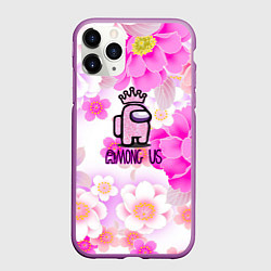 Чехол iPhone 11 Pro матовый Among Us, цвет: 3D-фиолетовый
