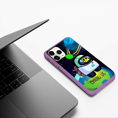 Чехол iPhone 11 Pro матовый Among Us / 3D-Фиолетовый – фото 3