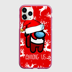 Чехол iPhone 11 Pro матовый Новый Год Среди Нас!, цвет: 3D-малиновый