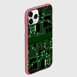 Чехол iPhone 11 Pro матовый Неоновая схема, цвет: 3D-малиновый — фото 2