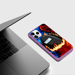 Чехол iPhone 11 Pro матовый AMONG US, цвет: 3D-фиолетовый — фото 2