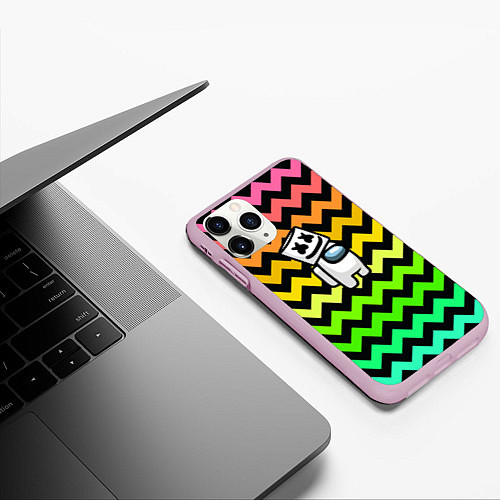 Чехол iPhone 11 Pro матовый Among Us Marshmello / 3D-Розовый – фото 3