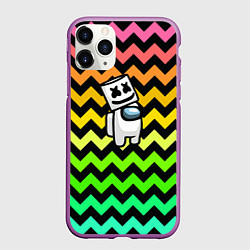 Чехол iPhone 11 Pro матовый Among Us Marshmello, цвет: 3D-фиолетовый