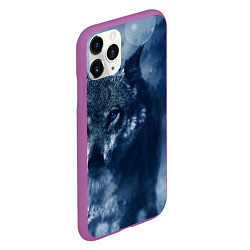 Чехол iPhone 11 Pro матовый Красивый волк, цвет: 3D-фиолетовый — фото 2