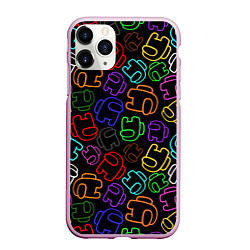Чехол iPhone 11 Pro матовый AMONG US NEON, цвет: 3D-розовый