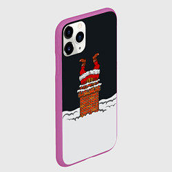 Чехол iPhone 11 Pro матовый С Новым Годом!, цвет: 3D-фиолетовый — фото 2