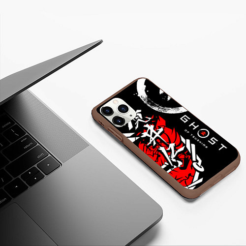 Чехол iPhone 11 Pro матовый Ghost of Tsushima / 3D-Коричневый – фото 3