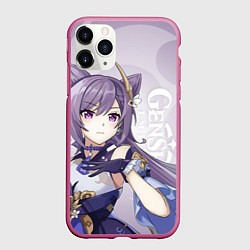 Чехол iPhone 11 Pro матовый GENSHIN IMPACT, КЭ ЦИН, цвет: 3D-малиновый