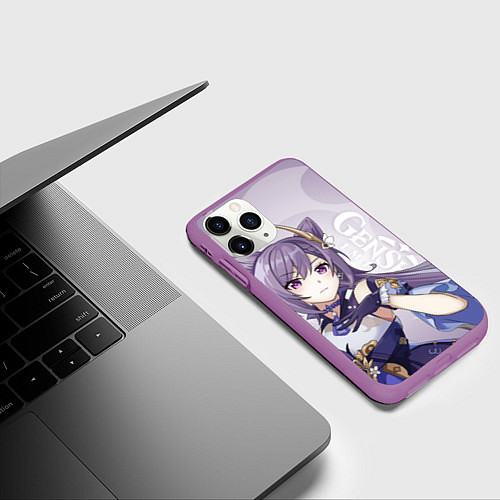 Чехол iPhone 11 Pro матовый GENSHIN IMPACT, КЭ ЦИН / 3D-Фиолетовый – фото 3