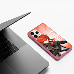 Чехол iPhone 11 Pro матовый GENSHIN IMPACT, ДИЛЮК, цвет: 3D-малиновый — фото 2