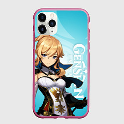 Чехол iPhone 11 Pro матовый GENSHIN IMPACT, ДЖИНН, цвет: 3D-малиновый