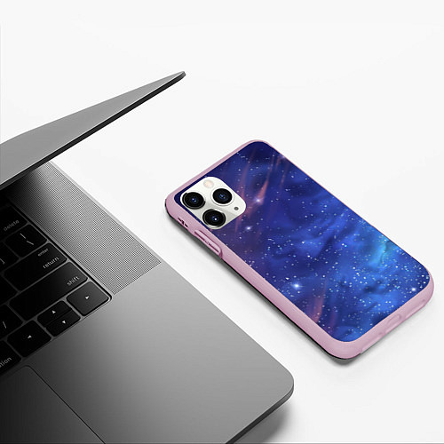 Чехол iPhone 11 Pro матовый Звёздное небо / 3D-Розовый – фото 3