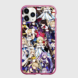 Чехол iPhone 11 Pro матовый GENSHIN IMPACT, цвет: 3D-малиновый