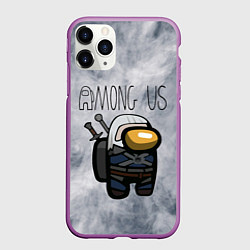 Чехол iPhone 11 Pro матовый Among Us x The Witcher Z, цвет: 3D-фиолетовый