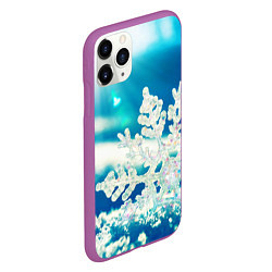 Чехол iPhone 11 Pro матовый Снег, цвет: 3D-фиолетовый — фото 2