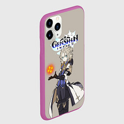 Чехол iPhone 11 Pro матовый Genshin impactАльбедо, цвет: 3D-фиолетовый — фото 2