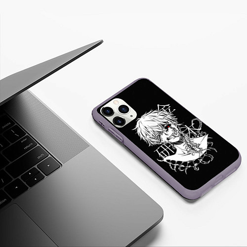 Чехол iPhone 11 Pro матовый Ken and scolopendra / 3D-Серый – фото 3