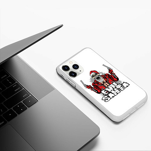 Чехол iPhone 11 Pro матовый Злой Санта / 3D-Белый – фото 3