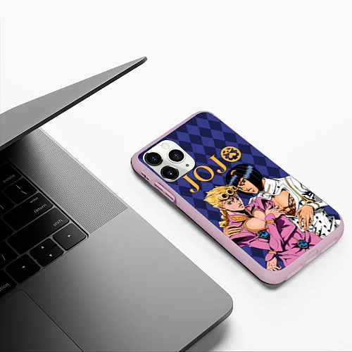 Чехол iPhone 11 Pro матовый JOJO / 3D-Розовый – фото 3