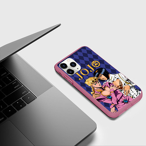 Чехол iPhone 11 Pro матовый JOJO / 3D-Малиновый – фото 3