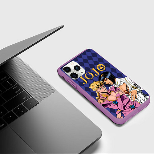 Чехол iPhone 11 Pro матовый JOJO / 3D-Фиолетовый – фото 3