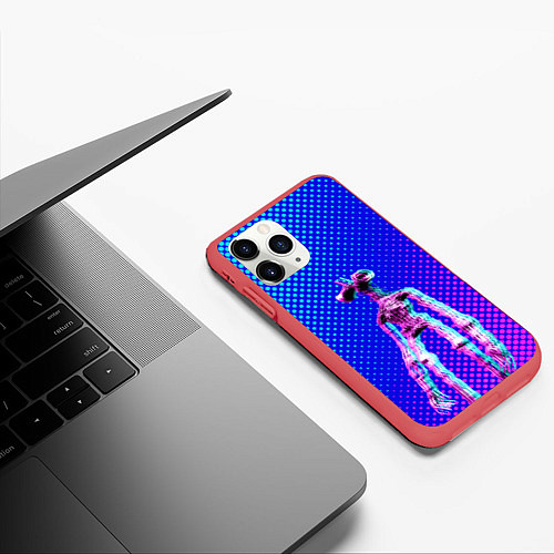 Чехол iPhone 11 Pro матовый Siren Head - Helloween / 3D-Красный – фото 3