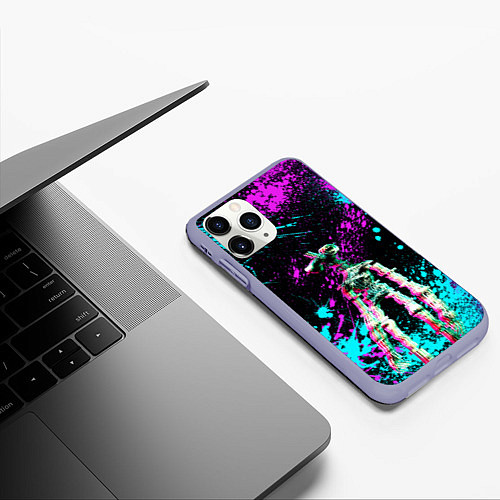 Чехол iPhone 11 Pro матовый Siren Head - Ultra Glitch / 3D-Светло-сиреневый – фото 3