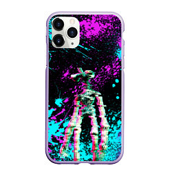 Чехол iPhone 11 Pro матовый Siren Head - Ultra Glitch, цвет: 3D-светло-сиреневый