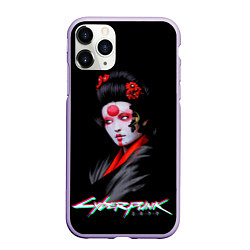 Чехол iPhone 11 Pro матовый CYBERPUNK 2077 JAPAN, цвет: 3D-светло-сиреневый