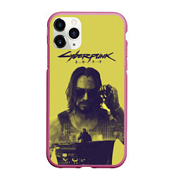 Чехол iPhone 11 Pro матовый Cyberpunk 2077, цвет: 3D-малиновый