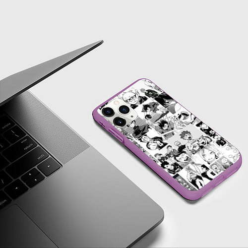 Чехол iPhone 11 Pro матовый Haikyu / 3D-Фиолетовый – фото 3
