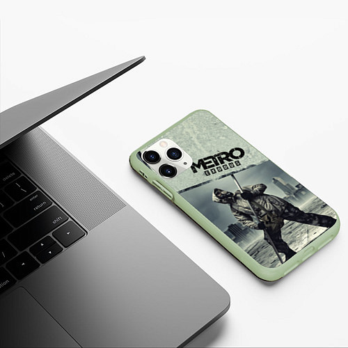 Чехол iPhone 11 Pro матовый Metro Exodus / 3D-Салатовый – фото 3