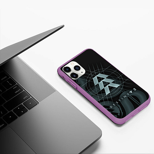 Чехол iPhone 11 Pro матовый DESTINY, HUNTER / 3D-Фиолетовый – фото 3