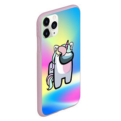 Чехол iPhone 11 Pro матовый Among Us Unicorn, цвет: 3D-розовый — фото 2