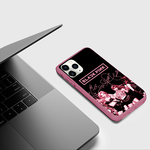 Чехол iPhone 11 Pro матовый BLACKPINK / 3D-Малиновый – фото 3