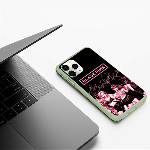 Чехол iPhone 11 Pro матовый BLACKPINK / 3D-Салатовый – фото 3