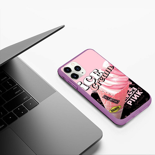 Чехол iPhone 11 Pro матовый BLACKPINK ICE CREAM / 3D-Фиолетовый – фото 3