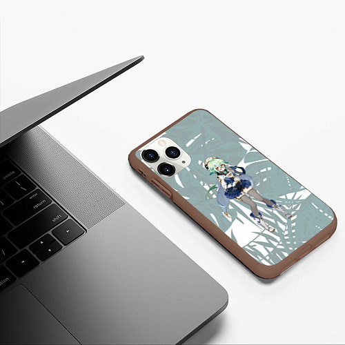 Чехол iPhone 11 Pro матовый Genshin Impact / 3D-Коричневый – фото 3
