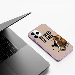 Чехол iPhone 11 Pro матовый Be wild be free, цвет: 3D-розовый — фото 2