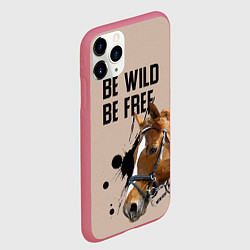 Чехол iPhone 11 Pro матовый Be wild be free, цвет: 3D-малиновый — фото 2