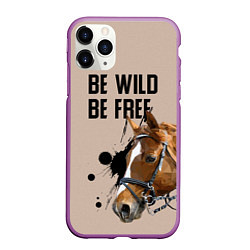 Чехол iPhone 11 Pro матовый Be wild be free, цвет: 3D-фиолетовый